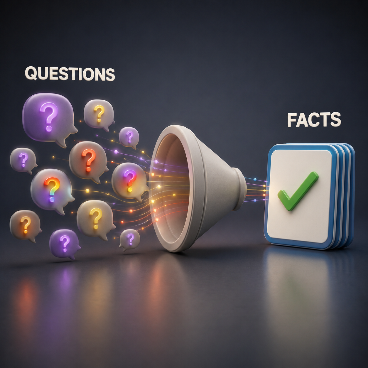 Infographic — Your Questions Become the Facts: Ask it, and we'll put the answer together.