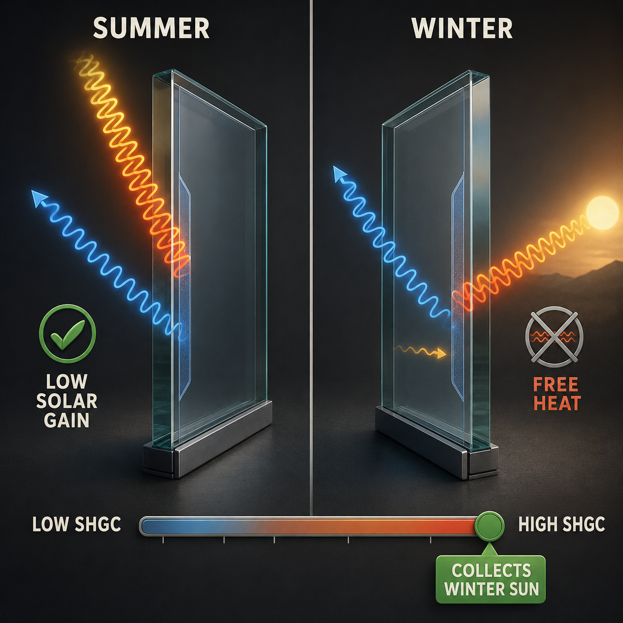 Infographic — A Summer Tool, Used in Winter: Solar-control film blocks the free sunlight you want in the cold.