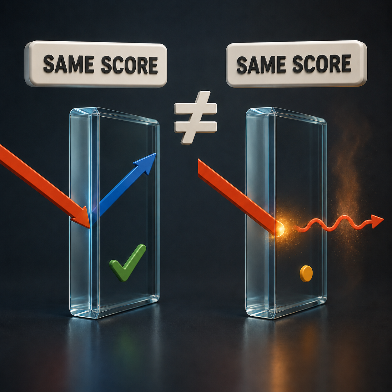 Infographic — Reflected and Absorbed Score the Same. They Aren't.: Standard IRR counts both as 'blocked' — but one delivers nothing onward and the other partially completes the journey.